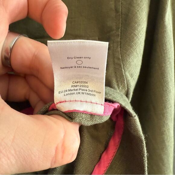 Anthropologie Dolan NWT 100% Linen Crop Utility Jacket Size XXS - Picture 7 of 8